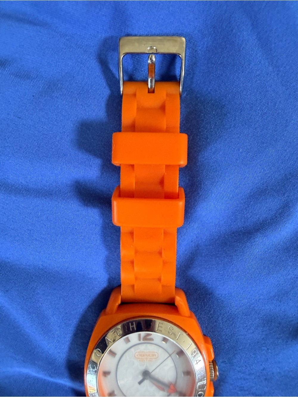 Coach Orange Silicone Watch with White Dial - Picture 6 of 7